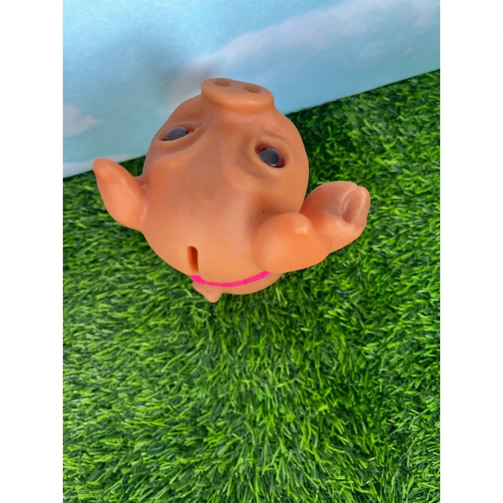 Vintage Thomas Dam Troll Pig Piggy Bank Pink Vest Vinyl Toy Collectible